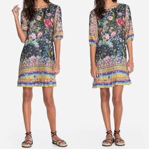 Johnny Was 100% Silk Naomi Wren Mini Dress